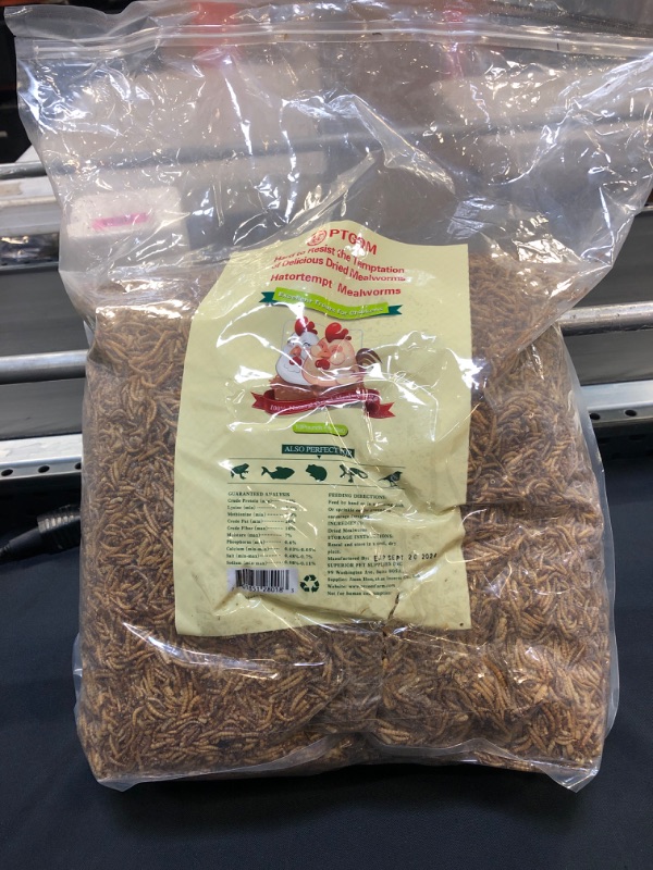 Photo 2 of 10lbs Bulk Non-GMO Dried Mealworms for Reptile , Tortoise ; Amphibian ,Lizard ;Wild Birds; Chichens; Duck EXP SEP 20/24
