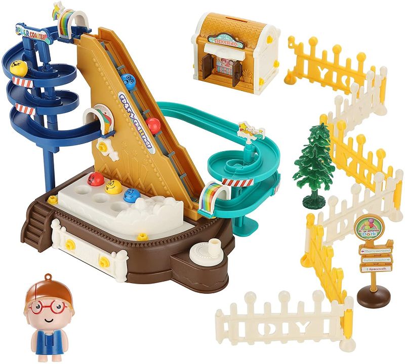 Photo 1 of 41Pcs Marble Maze Game Building Toy for Kid,Marble Roller Coaster Building Block Construction Toys, Marble Run Educational Set Learning Toy Gift for Boy Girl Age