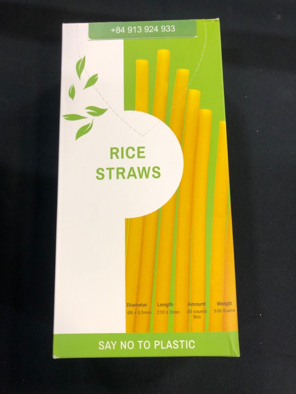 Photo 2 of ( 100% Natural from VietNam) ECT-Rice straws for beverage-Biodegradable-Edible Rice Drinking Straws, individual wrapped paper straws, 80units/box (MIX COLOR, 0.31IN (inches)
