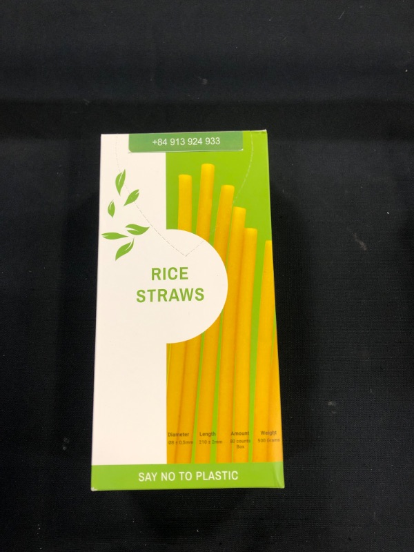 Photo 2 of ( 100% Natural from VietNam) ECT-Rice straws for beverage-Biodegradable-Edible Rice Drinking Straws, individual wrapped paper straws, 80units/box (MIX COLOR, 0.31IN (inches)
