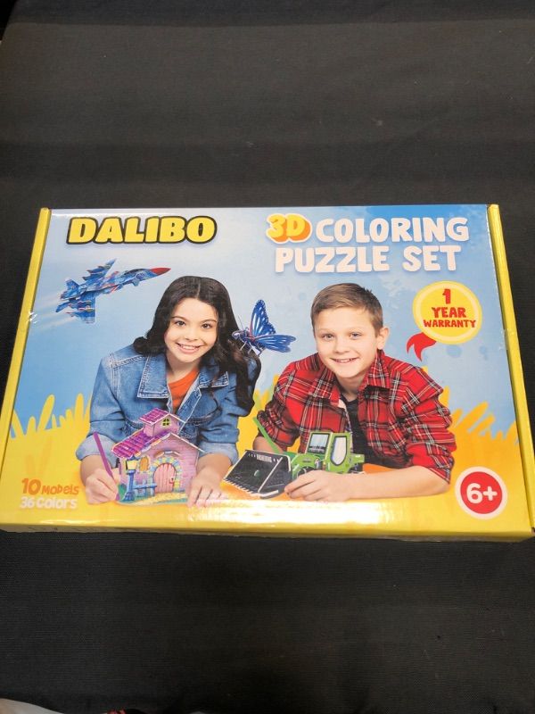 Photo 2 of DALIBO 3D Coloring Puzzle Set - Arts and Crafts Set with 10 Cool Models, 36 Coloring Pens