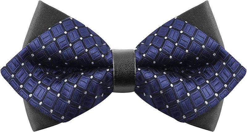 Photo 1 of Paisley Bow Ties for Men Pretied, Adjustable Formal Tuxedo Bowtie, Elegant Business Striped Sharp-angled Tie Gift Wedding
