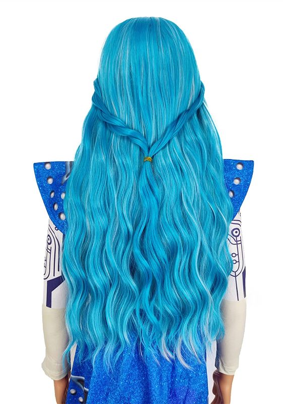 Photo 2 of Mildiso Kids Addison Allien Wig Costume Blue Long Wavy Hair Wig with Wig Caps Cute Wigs for Party M122BL1
