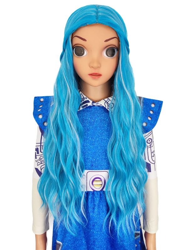 Photo 1 of Mildiso Kids Addison Allien Wig Costume Blue Long Wavy Hair Wig with Wig Caps Cute Wigs for Party M122BL1
