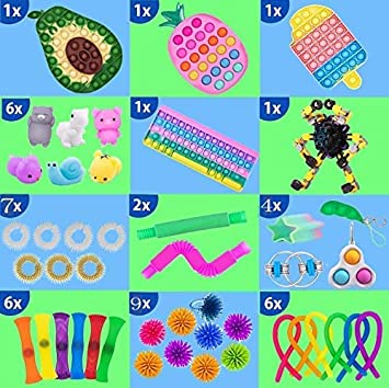 Photo 1 of  Fidget Packs Fidget Toy Set Anti-Anxiety Tools Carnival Prizes Bulk Party Favors for Kids, Big Size Fidget Block Set Cheap Sensory Fidget Toy Sets with Ball Tube Marble Mesh Keyboard