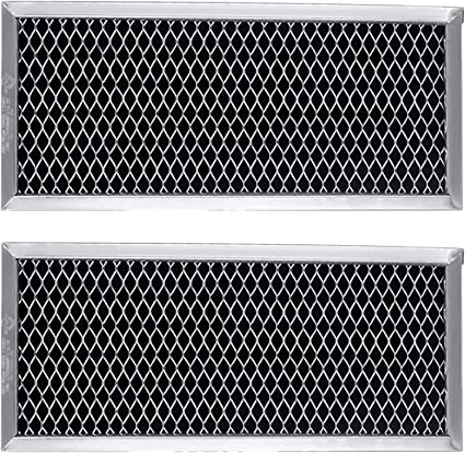 Photo 1 of Lifetime WB02X10956 Charcoal Filter Replacement (2-Pack) by PartsBroz - Compatible GE Microwave Kit - Replaces AP3204832 EA951943 JX81H PS951943-9 Inches Wide by 4 Inches Deep, Activated Carbon Wool