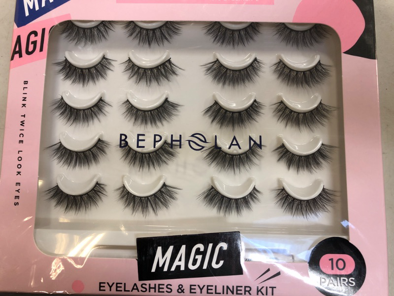 Photo 1 of bepholan 10 pairs of false eye lashes includes eyeliner