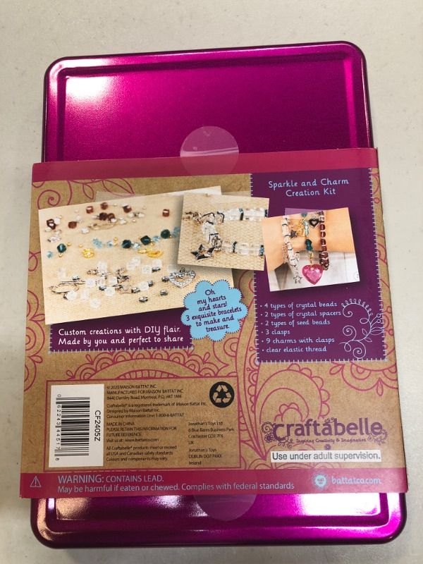 Photo 4 of Craftabelle – Sparkle and Charm Creation Kit – Bracelet Making Kit – 141pc Jewelry Set with Crystal Beads – DIY Jewelry Sets for Kids Aged 8 Years +