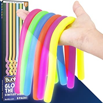 Photo 1 of BUNMO Glow in The Dark Stretchy Strings 6pk | Calming Sensory Toy | Perfect Fidget Toy for Anxiety & Stress | Addictive & Fun | Focus & Stimulation | Stocking Stuffers for Kids