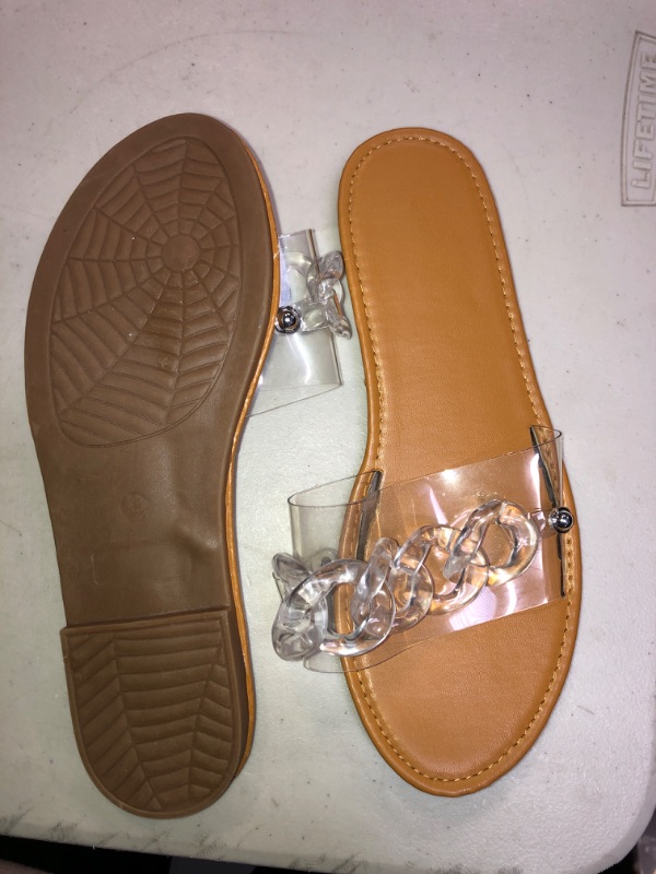 Photo 1 of clear flat sandals 
Size 7 1/2