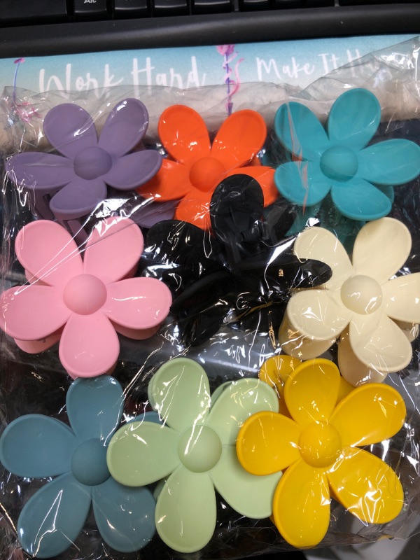 Photo 2 of Flower Hair Claw Clip 9PCS Hair Clips for Women Girls, Matte Non Slip Barrettes, Cute Hair Clips Large Hair Claw Clip for Thick/Thin Hair(9 Colors)
