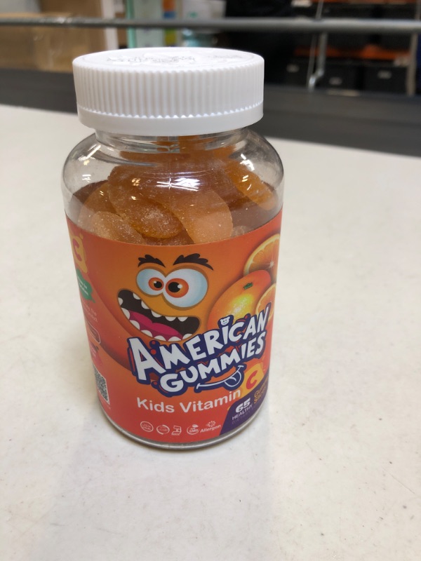 Photo 1 of American Gummies Halal Vitamins C Slices for Kids: Easily Chewable, Delicious Orange Flavors, Boost Immune System, 65 Gummies, EXP 03/2023