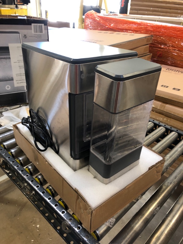 Photo 2 of GE Profile Opal | Countertop Nugget Ice Maker with Side Tank | Portable Ice Machine Makes up to 24 lbs. of Ice Per Day | Stainless Steel Finish