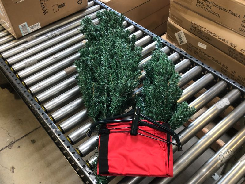 Photo 2 of 5Ft Christmas Tree Artificial Decorations, Premium Xmas Trees with Storage Bag, Easy Assembly Spruce 450 Branch Tips Decor for Holiday, Home, Indoor, Office, Arbolitos De Navidad Includes Metal Stand Xmas Tree 5FT