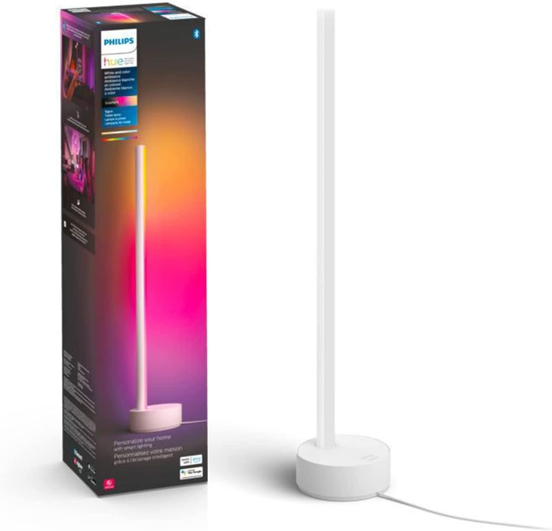 Photo 1 of Philips Hue Gradient Signe Table Lamp, Compatible with Alexa, Apple HomeKit and Google Assistant, White
