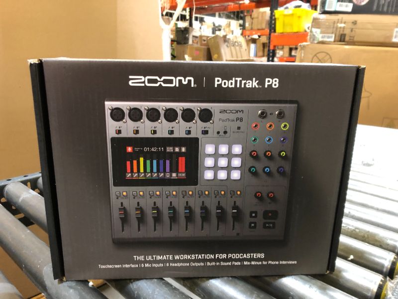 Photo 2 of Zoom PodTrak P8 Multitrack Podcast Recorder + 4X Zoom ZDM-1 Podcast Mic + 4X Headphones + 4X Windscreens + 4X Tabletop Stands + 64GB Memory Card + 4X Boom Arms + Cables - Ultimate Podcasting Bundle 4 Person Pocasting Bundle