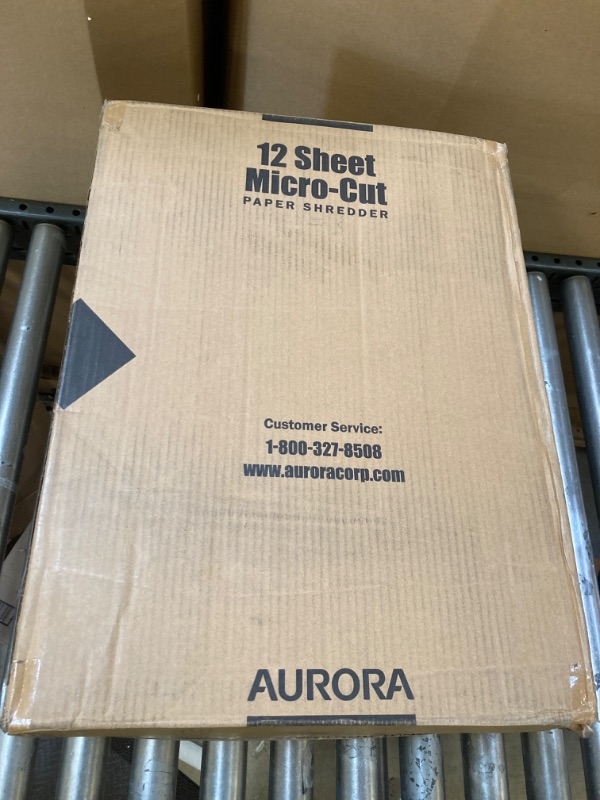 Photo 2 of Aurora AU1275MA Professional Grade 12-Sheet Micro-Cut Paper and CD/Credit Card Shredder/ 60 Minutes Continuous Run Time, White/Gray 12-Sheet Micro-cut/60-min Run Time Shredder