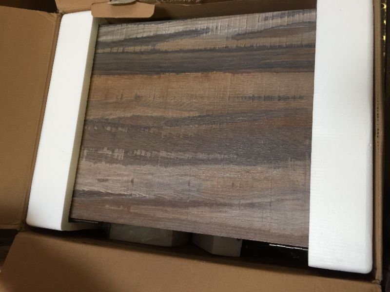 Photo 4 of Victrola Nostalgic 6-in-1 Bluetooth Record Player & Multimedia Center with Built-in Speakers - 3-Speed Turntable, CD & Cassette Player, AM/FM Radio | Wireless Music Streaming | Farmhouse Shiplap Grey Farmhouse Shiplap Grey Entertainment Center