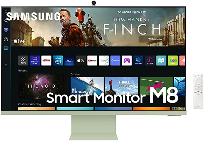 Photo 1 of SAMSUNG 32" M80B UHD HDR Smart Computer Monitor Screen with Streaming TV, Slimfit Camera Included, Wireless Remote PC Access, Alexa Built-in (LS32BM801UNXGO)  *** box damage ***
