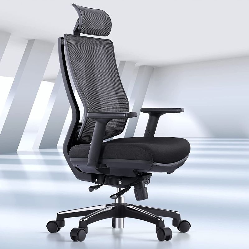 Photo 1 of OdinLake Ergonomic Office Chair Mesh - Seat Depth Adjustable Home Office Desk Chairs High Back with Lumbar Support - Computer Swivel Task Chair with Footrest, Headrest, PU Wheels (Model: Ergo Pro 633) *** ITEM HAS LOOSE HARDWARE ***
