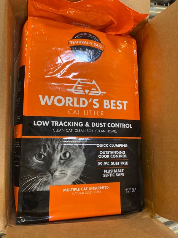 Photo 3 of WORLD'S BEST CAT LITTER Low Tracking & Dust Control Multiple Cat Unscented 32 Pounds