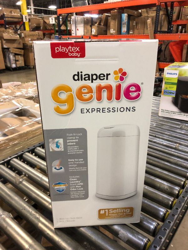 Photo 4 of Diaper Genie Expressions Pail | Odor-Controlling Baby Diaper Disposal System | Includes Diaper Pail and 1 Starter Refill Bag