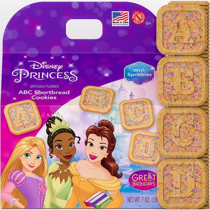 Photo 1 of ABC Shaped Disney Shortbread Cookies 7oz- Mickey Mouse Birthday Party Supplies For Mickey Mouse Party Favors & Minnie Mouse Party Favors - Includes: Mickey,Minnie, Pluto, Goofy, Daisy Duck & Donald Duck Cake Topper
& 
Disney Princess Shortbread Cookies 50