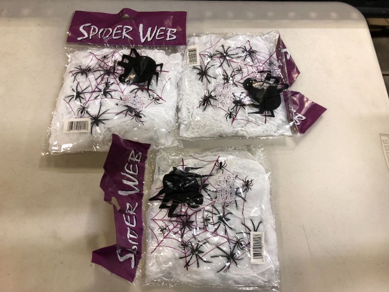 Photo 1 of 3 Pack Spider Web, 200 Square Ft, Halloween Decorations,