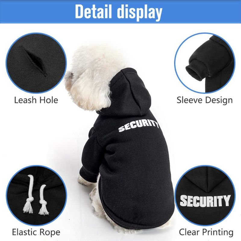 Photo 1 of Dog Hoodie Pet Clothes - Security Printed Pet Sweaters with Hat Soft Cotton Coat Winter for XXL