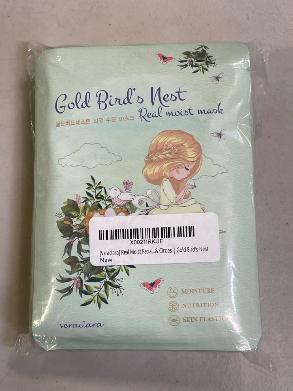 Photo 2 of [Veraclara] Real Moist Facial Mask (16 Pack) Korean Skincare | Lighten, Moisturize, Firming Skin | Diminish Dark Spot & Circles | Gold Bird's Nest