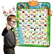 Photo 1 of Interactive Alphabet Wall Chart with Talking ABC,Music Poster,Word Spelling,123 Counting Puzzle Game,Electronic Preschool Educational Learning Toys for Toddler,Kids,Baby Boy Girl Classroom Activities
