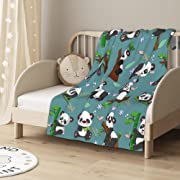 Photo 1 of 50x60 Inch Kid's Throw Blanket, Cute Panda Blanket for Boys and Girls, Panda Print for Bed Sofa Couch Fluffy Cozy Blanket Panda Room Decor Birthday Gift
