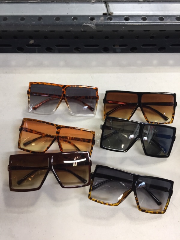 Photo 1 of 6 PIECES OVERSIZED SQUARE SUNGLASSES 