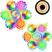 Photo 1 of Jawhock LED Light Pop Fidget Spinner 2 Pack, Party Favor Sensory Simple Fidget Popper Spinners, Pop Bubble Fidget Pack Hand Spinner for ADHD Anxiety, Stress Reduction for Children (2 PACK)

