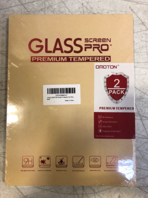 Photo 2 of [2 Pack] OMOTON Screen Protector Compatible with iPad 9th 8th 7th Generation (10.2 Inch, iPad 9/8/7, 2021&2020&2019) Tempered Glass/Apple Pencil Compatible
