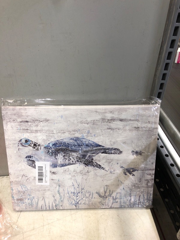 Photo 1 of Sea Turtle Decor Beach Bathroom Decor Wall Art Nautical Bathroom Decor Bathroom Pictures for Wall Cute Room Decor Coastal Wall Decor Sea Turtle Gifts Ocean Decor Beach Wall Art Canvas Painting 12"x16"