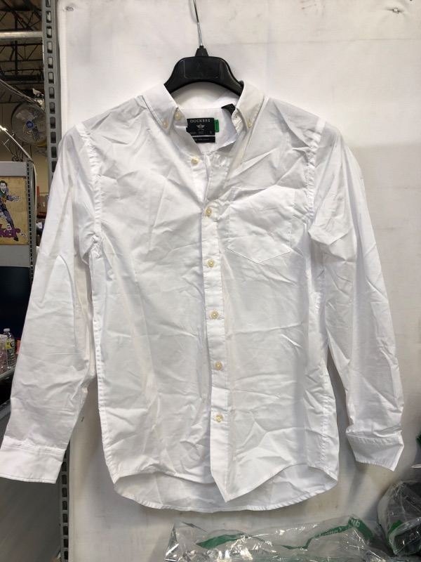 Photo 1 of DOCKERS MEN'S WHITE BUTTON DOWN SHIRT, SIZE S 