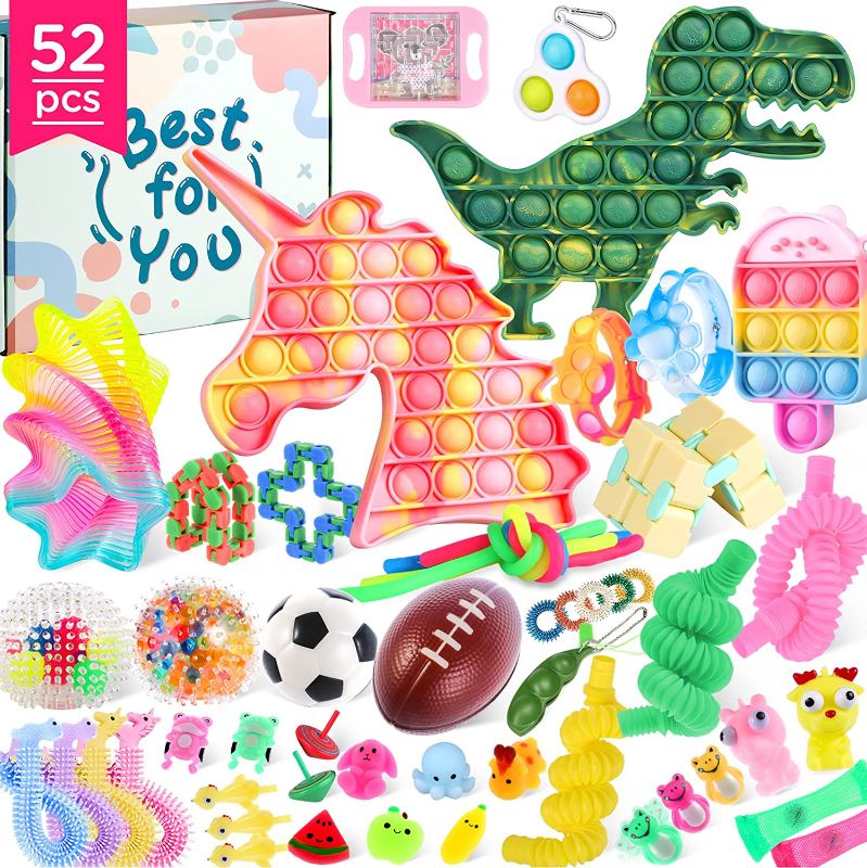 Photo 1 of (52 Pcs) Pop Fidget Toys Pack Party Favors, ASONA Fidget Toys Set Packages for Girls Kids 4-8, 8-12, Autistic ADHD Stress Relief Tool, Birthday Gifts Pinata Fillers Classroom Reward Carnival Prizes