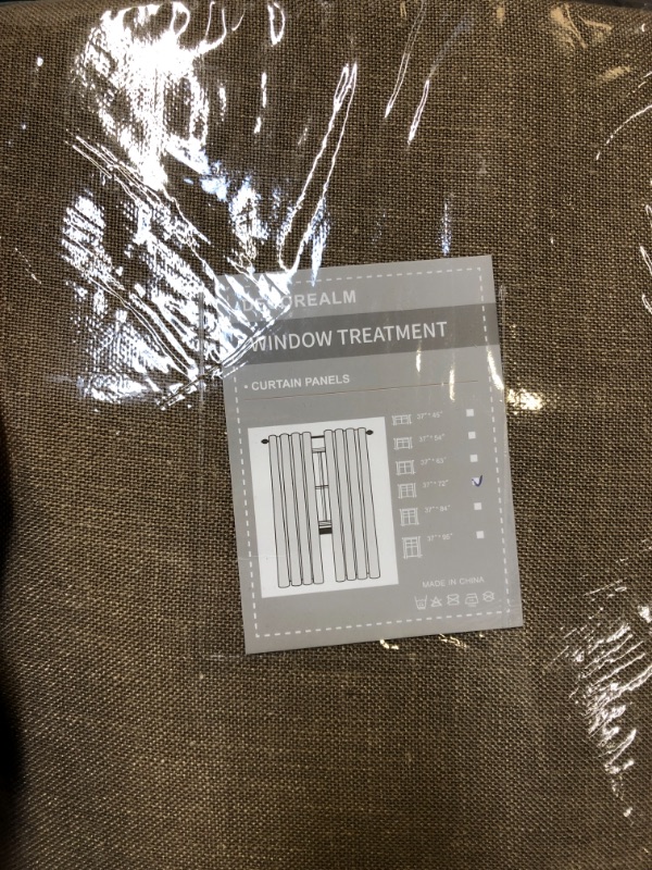 Photo 1 of CAROMIO Linen Blend Textured Grommet Window Curtain Panels for Living Room Farmhouse Window Drapes for Bedroom, Brown, 37 x 72 Inch, 2 Panels Brown 37" W x 72" L x 2