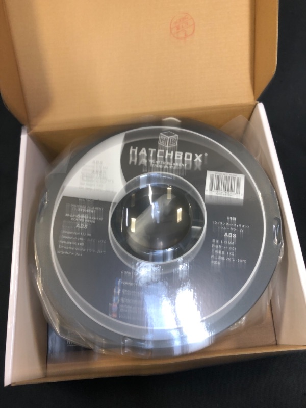 Photo 2 of Hatchbox ABS 3D Printer Filament, Dimensional Accuracy, 1 kg Spool, White