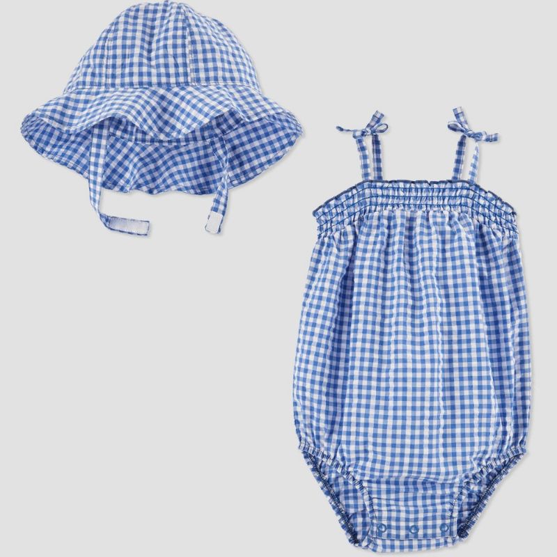 Photo 1 of Baby Girls' Gingham Bubble Romper with Hat - Just One You® Made by Carter's
Size: 3M
