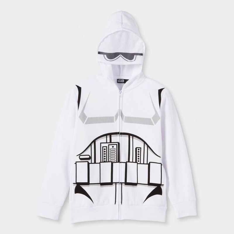 Photo 1 of Boys' Star Wars Stormtrooper Coshood Zip-up Sweatshirt - White XS
Size: XS
