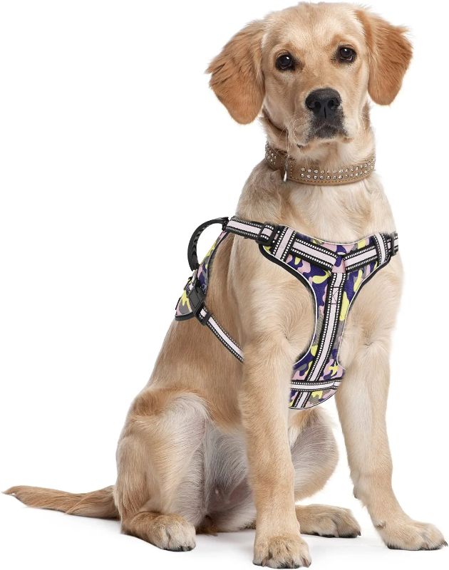 Photo 1 of Bolux No Pull Dog Harness, Handmade Adjustable Pet Reflective Oxford Soft Vest Harness with Leash Clips for Small Medium Large Dogs, Pet No-Choke Harness with Nylon Handle  XL