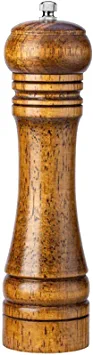 Photo 1 of  Adjustable Classical Oak Wood Pepper Spice Mill Grinder Set Handheld Seasoning Mills Grinder Ceramic Grinding Core BBQ Tools (8inches, Wood color)