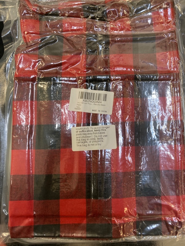 Photo 2 of 14 x 108 Inch Poly-Cotton Table Runners Buffalo Plaid Table Runners and 4 Pieces 18 x 18 Inch Washable Plaid Table Napkins Plaid Dinner Napkins for Christmas Thanksgiving Party (Red and Black Plaid)