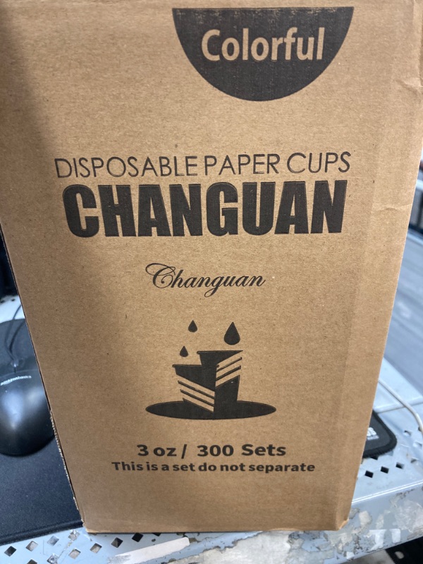 Photo 2 of Changuan [300 Pack] 3 oz Disposable Paper Cups, Small Bathroom Cups, Mouthwash Cups, Mini Colorful Espresso Cups 3 OZ, Paper Cups for Party, Picnic, BBQ, Travel, Home and Event