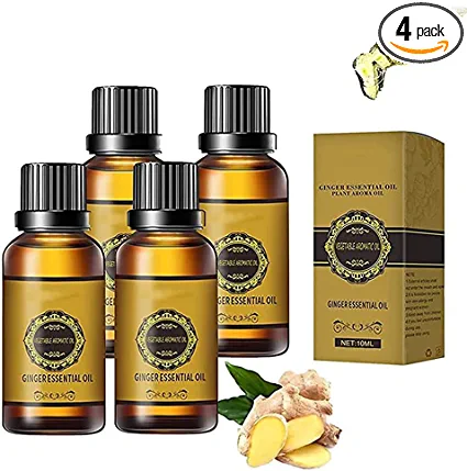 Photo 1 of 4Pcs Belly Drainage Ginger Oil, Herbal Massage Oil, Ginger Oil Lymphatic Drainage Massage,Body Massage Organic Ginger Essential Oil for Swelling and Pain Relief