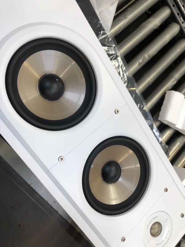 Photo 6 of Polk Signature Elite ES55 Tower Speaker - Hi-Res Audio Certified and Dolby Atmos & DTS:X Compatible, 1" Tweeter & (2) 6.5" Woofers, Polk Power Port Technology for Effortless Bass, Elegant White-Washed Signature Elite White------ONE OF THER LEGS AT THE BOT