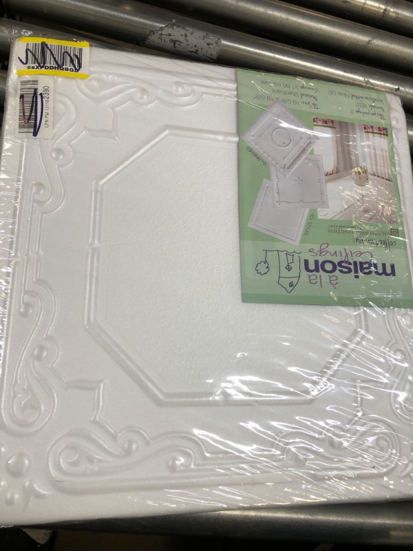 Photo 2 of A La Maison Ceilings R32c Topkapi Palace Foam Glue-up Ceiling Tile (21.6 sq. ft./Case), Pack of 8, Plain White