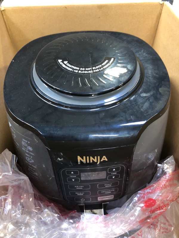 Photo 3 of Ninja AF101 Air Fryer that Crisps, Roasts, Reheats, & Dehydrates, for Quick, Easy Meals, 4 Quart Capacity, & High Gloss Finish, Black/Grey 4 Quarts